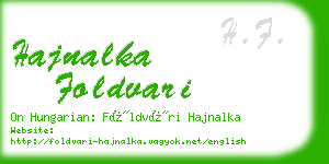 hajnalka foldvari business card